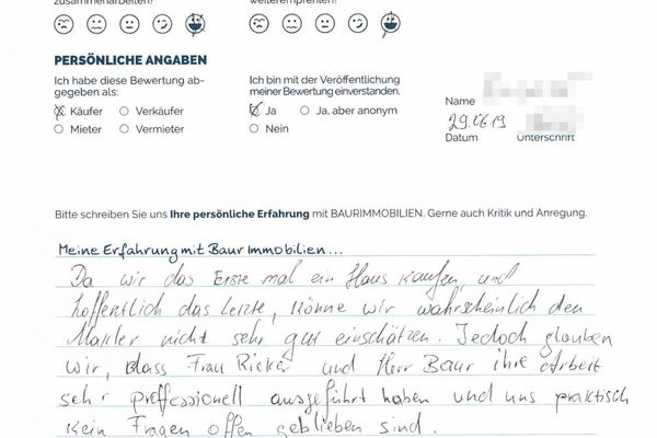 Bewertung von Frau und Herr B.