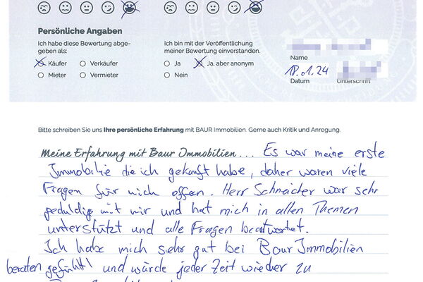 Bewertung von Herr M.