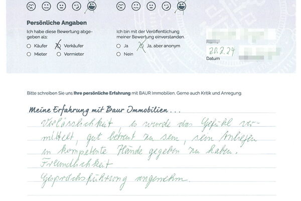 Bewertung von Frau S.