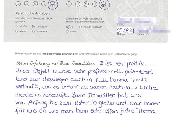 Bewertung von Herr A.