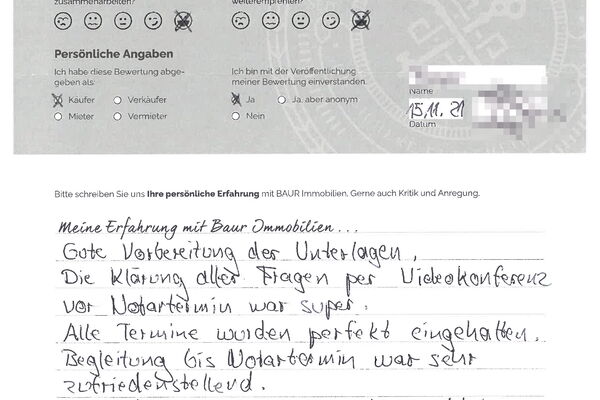 Bewertung von Herr F.