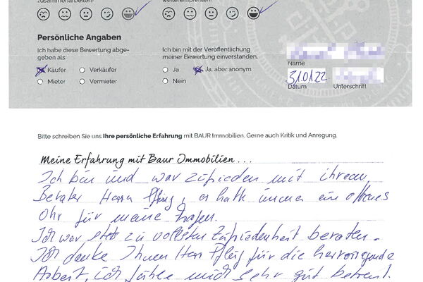 Bewertung von Frau K.