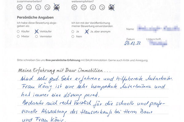 Bewertung von Frau P.