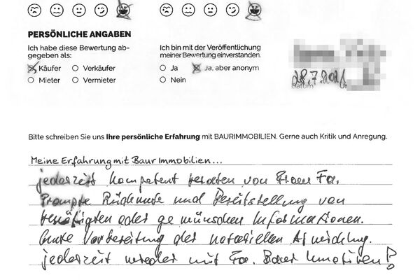 Bewertung von Frau W.