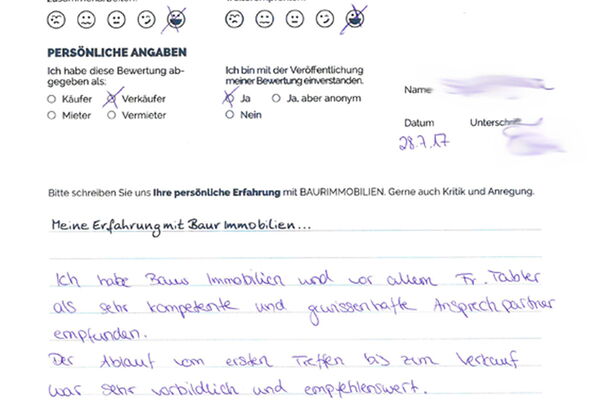 Bewertung von Frau S.