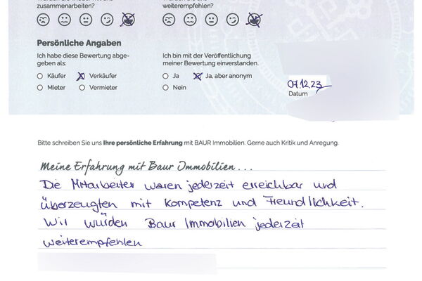 Bewertung von Frau G.