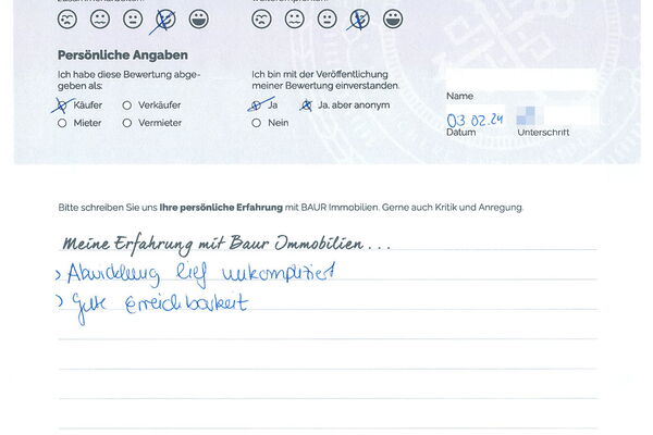 Bewertung von Herr H.