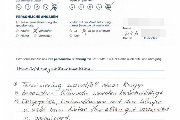 Bewertung von Fam. B.