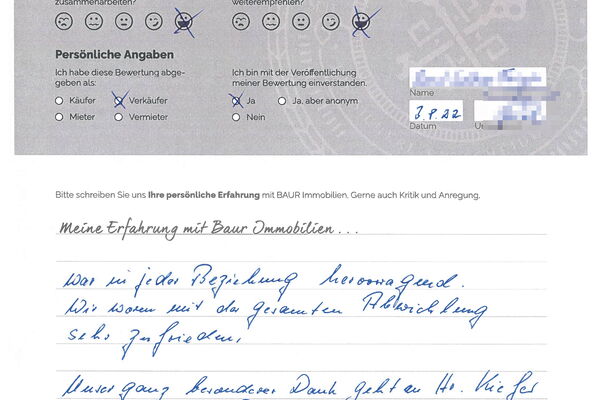 Bewertung von Herr F.