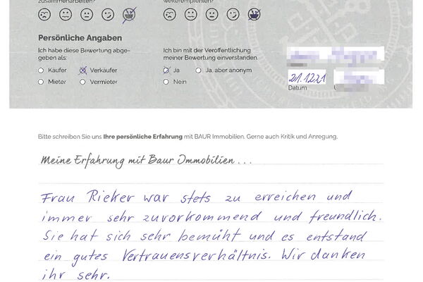 Bewertung von Frau H.