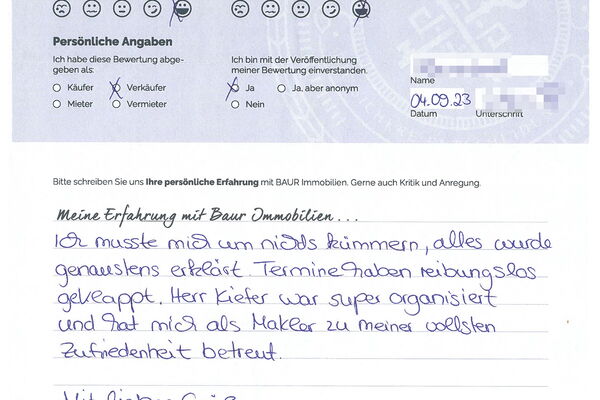 Bewertung von Herr K.