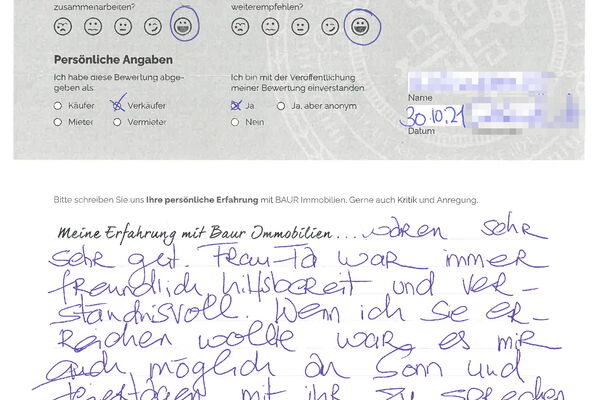 Bewertung von Frau K.