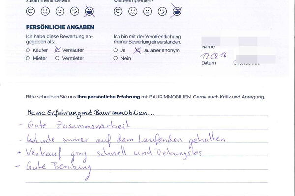 Bewertung von Frau M.