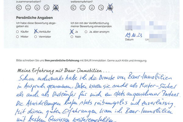 Bewertung von Herr M.