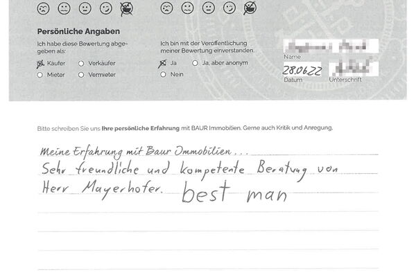 Bewertung von Herr M.