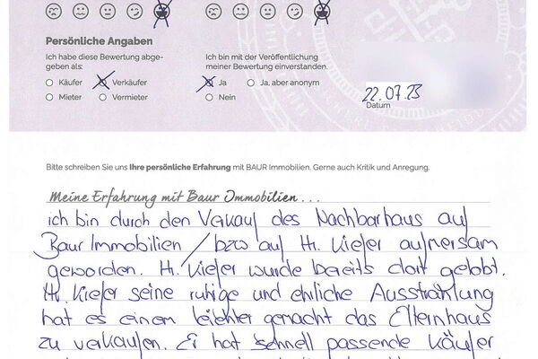 Bewertung von Frau P.