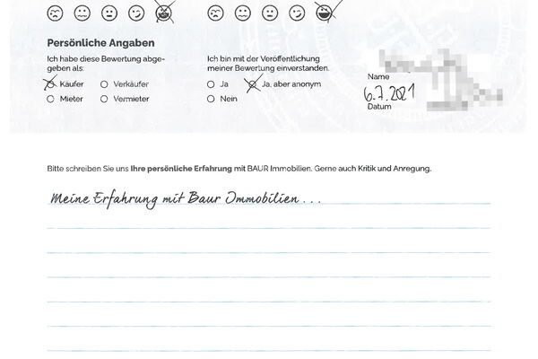 Bewertung von Frau W.