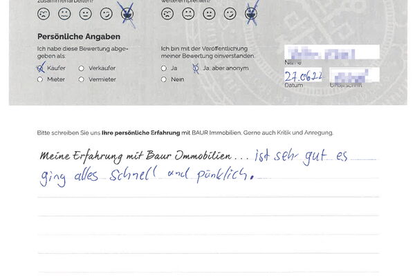 Bewertung von Herr Y.