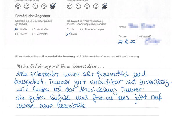 Bewertung von Fam. Z.