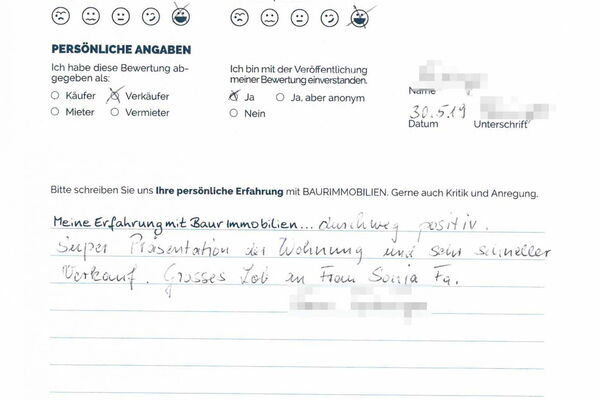 Bewertung von Frau F.