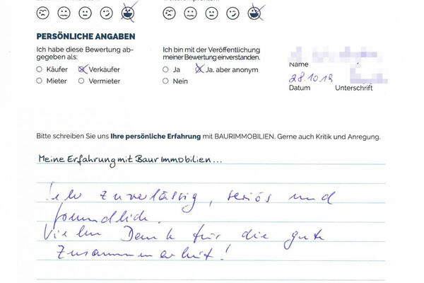 Bewertung von Frau W.