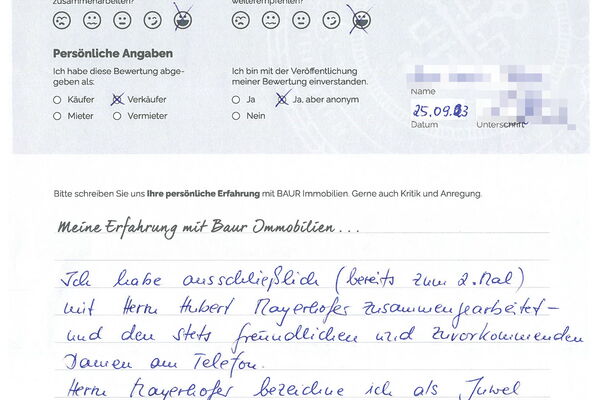 Bewertung von Frau D.