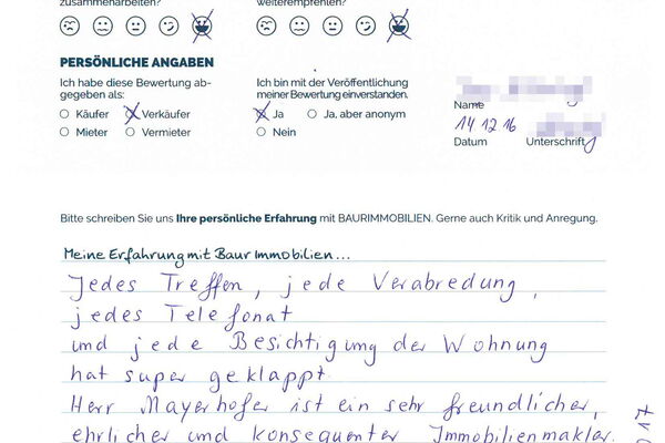 Bewertung von Frau A.