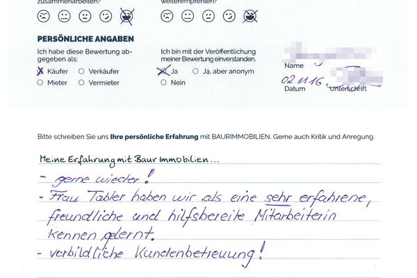 Bewertung von Eheleute B.