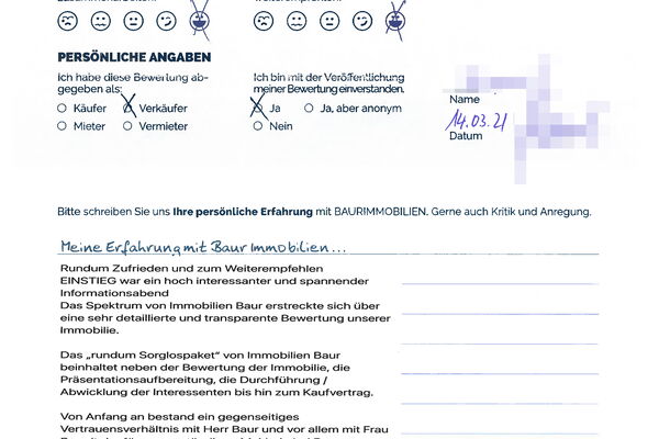 Bewertung von Herr B.