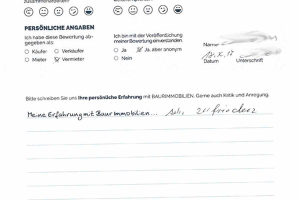 Bewertung von Frau H.