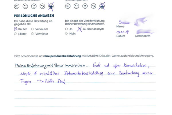 Bewertung von Frau K.