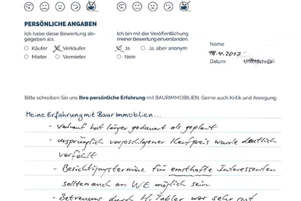 Bewertung von Herr M.