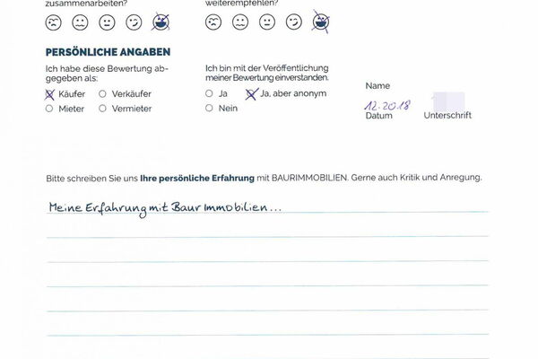 Bewertung von Frau M.