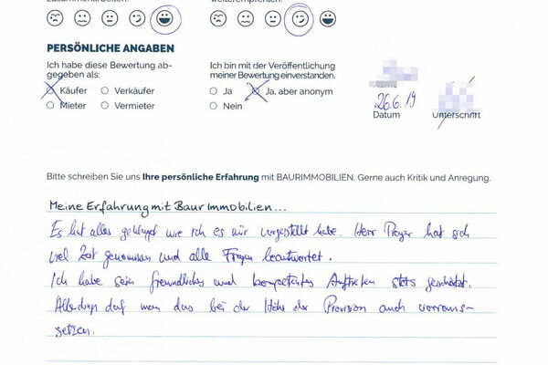 Bewertung von Herr M.