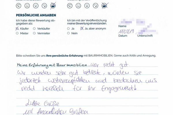 Bewertung von Herr Y.