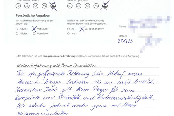 Bewertung von Frau M. und Herr K.