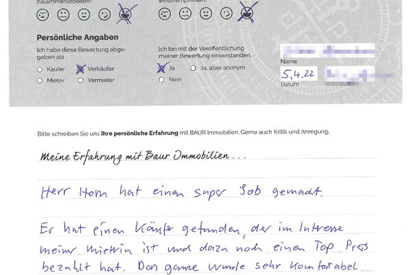 Bewertung von Herr A.