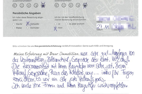 Bewertung von Frau B.