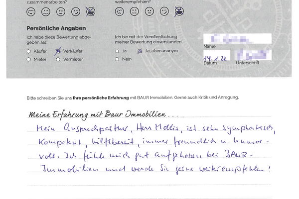 Bewertung von Frau E.