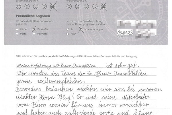 Bewertung von Eheleute G.