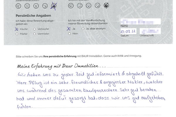 Bewertung von Frau K.