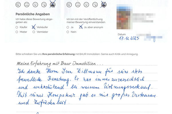 Bewertung von Frau W.