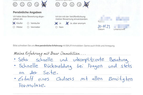 Bewertung von Frau X.