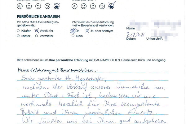 Bewertung von Eheleute W.