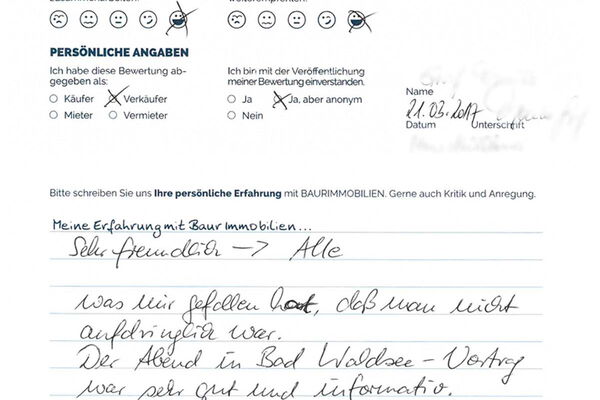 Bewertung von Frau G.