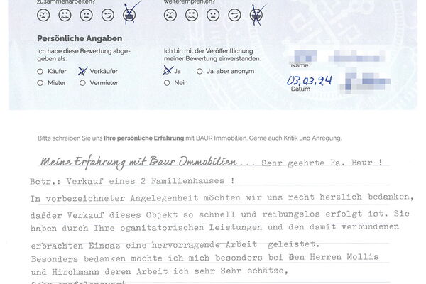 Bewertung von Herr H.