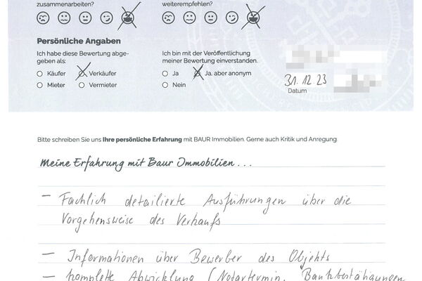 Bewertung von Herr H.