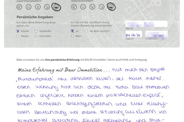 Bewertung von Frau K.