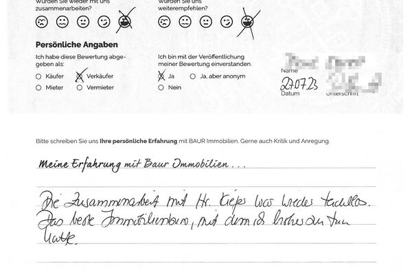 Bewertung von Frau S.