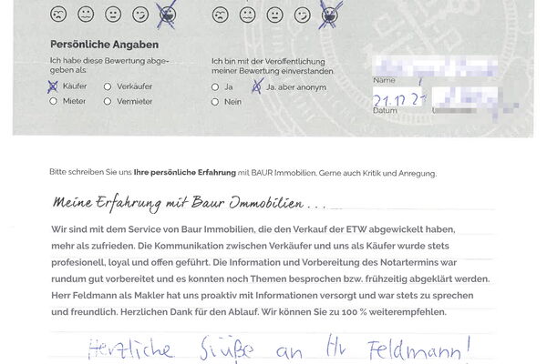 Bewertung von Herr T.